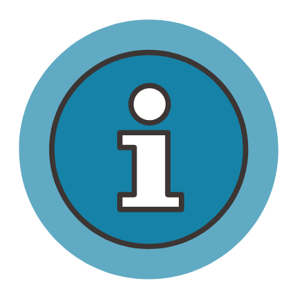 graphic of a blue circle with an 'i' in it