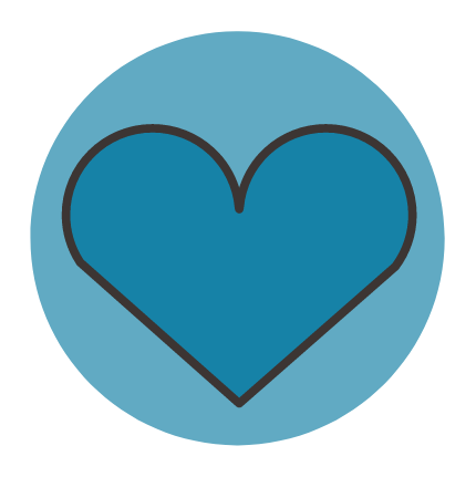 Graphic of a blue heart